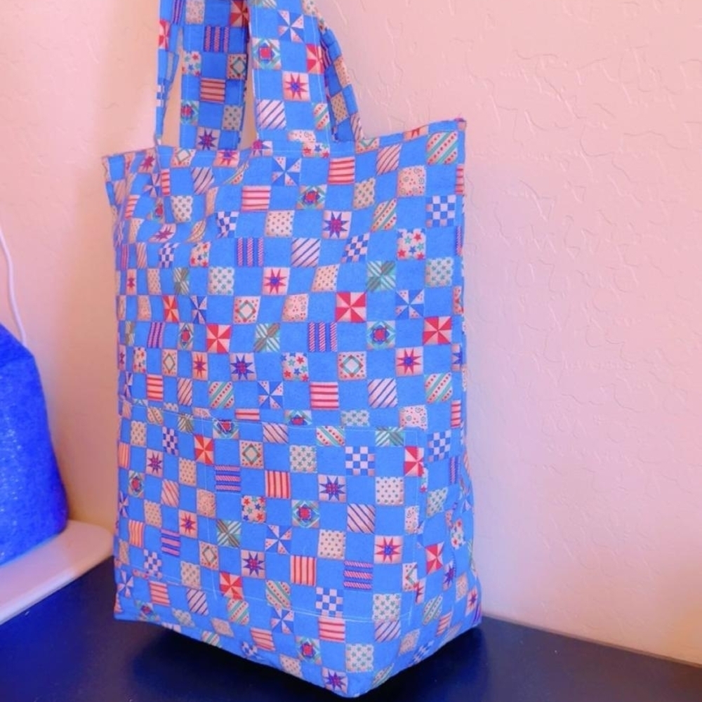 Patchwork Blue Tote Bag